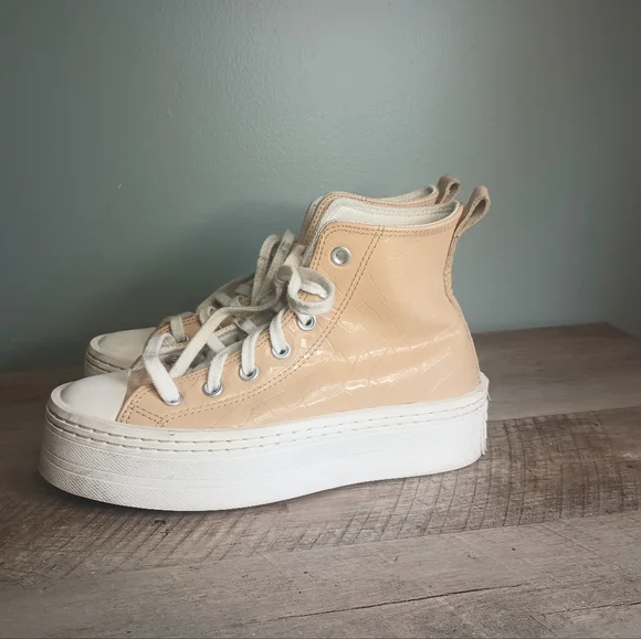 Converse All Star Womens Platform High Top Sneakers 6.5 Croc Chunky Punk Y2K - Picture 5 of 16